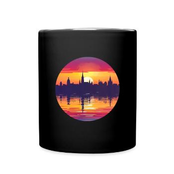 Ratingen Skyline - Tasse einfarbig - Schwarz - Vorne