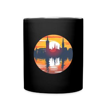 Reutlingen Skyline - Tasse einfarbig - Schwarz - Vorne