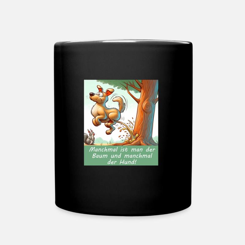 Sometimes dog, sometimes tree - Full Colour Mug - black