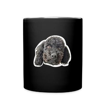 Tête de caniche noire - Mug uni - noir - Devant