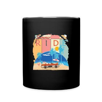 Balade d’été long trajet - Mug uni - noir - Devant