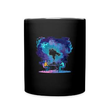 Brainstorming en équipe : illustration lofi, nuage d’idées - Mug uni - noir - Devant