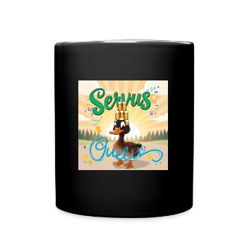 Servus SERVUS GRÜSST Euch die BIERENTE - Tasse einfarbig - Schwarz - Vorne