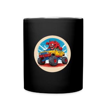 Monstre dans le monster truck - Mug uni - noir - Devant