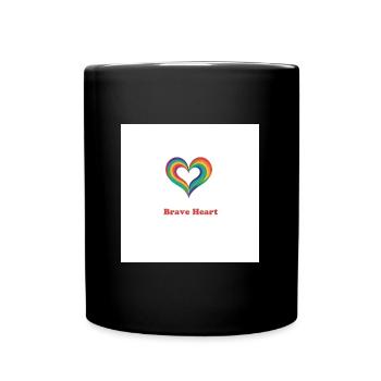 Buntes Herz - Tasse einfarbig - Schwarz - Vorne