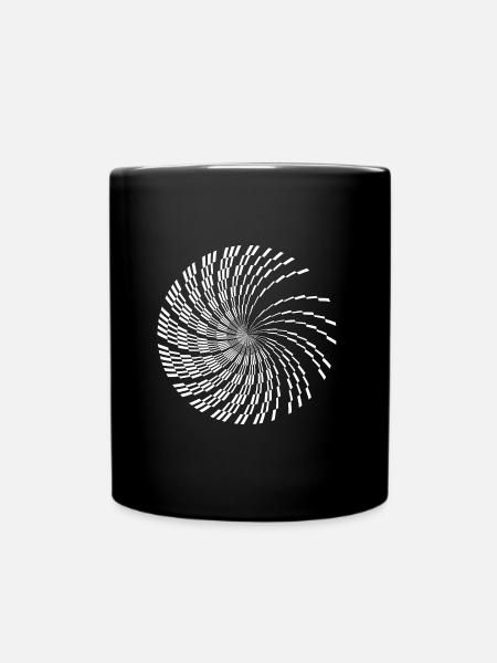 digital geometric circles pattern - Full Colour Mug - black