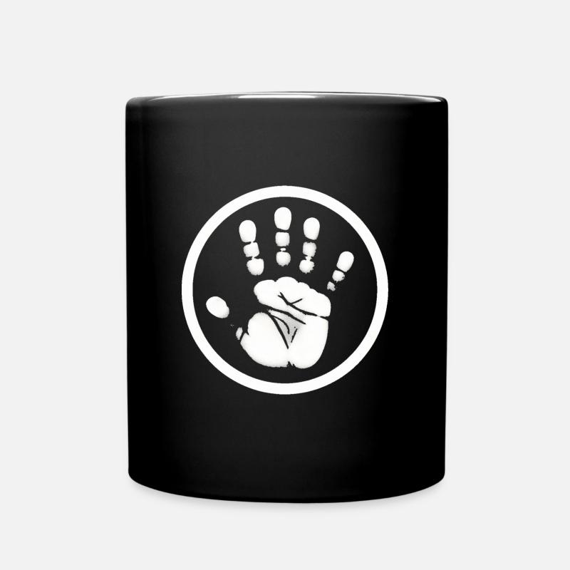 Handabdruck Hand - Tasse einfarbig - Schwarz