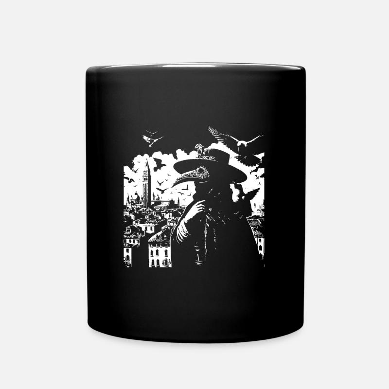 Doktor Plague und die Raben - Tasse einfarbig - Schwarz