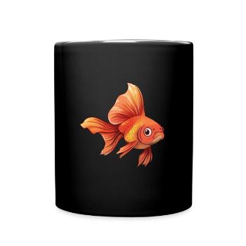 Schleierschwanz Goldfisch - Tasse einfarbig - Schwarz - Vorne