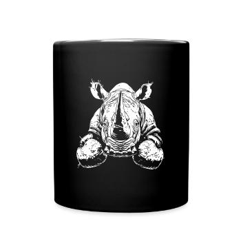 Nashorn Boxer Kampfsport MMA - Tasse einfarbig - Schwarz - Vorne