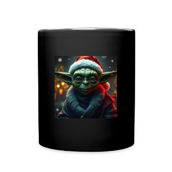 Christmas Yeti - Tasse einfarbig - Schwarz - Vorne