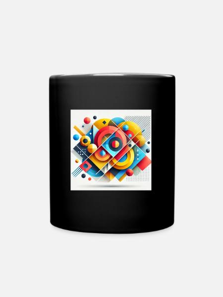 Abstraktes geometrisches Design - Tasse einfarbig - Schwarz