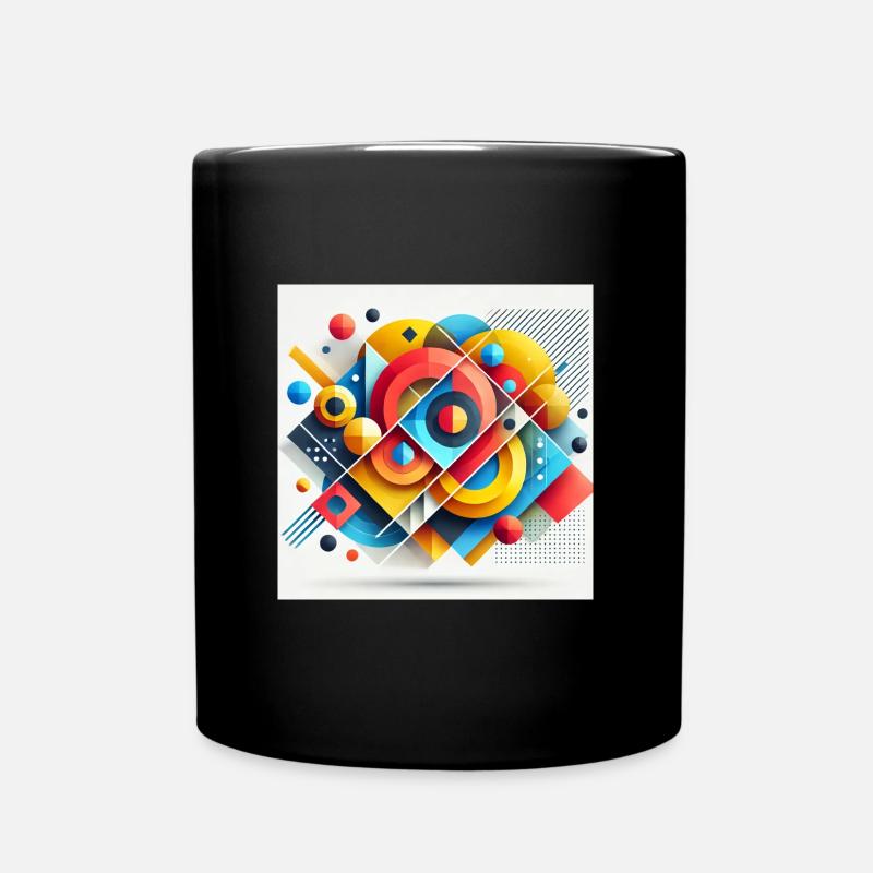 Abstraktes geometrisches Design - Tasse einfarbig - Schwarz