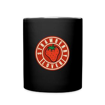 Strawberry Lover (Erdbeeren) - Tasse einfarbig - Schwarz - Vorne