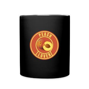 Peach Lover (Pfirsich) - Tasse einfarbig - Schwarz - Vorne