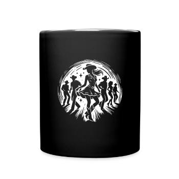 Love Line Dance Western Girls Cowboys dancing - Full Colour Mug - black - Front