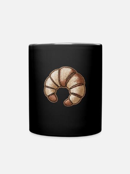 Beautiful embroidered crescent - Full Colour Mug - black
