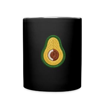 Beautiful embroidered avocado - Full Colour Mug - black - Front