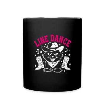 I love my cat and line dancing - Full Colour Mug - black - Front