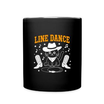 I love my cat and line dancing - Full Colour Mug - black - Front