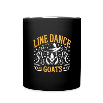 Ziegen und Line Dance lustige Ziege mit Stetson - Tasse einfarbig - Schwarz - Vorne
