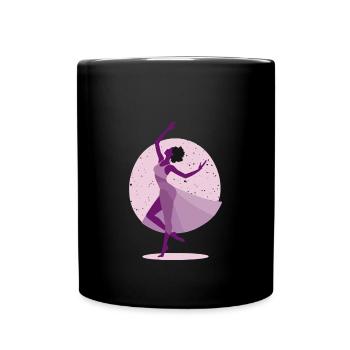 I Love Dancing - Ballerina Girl in the Light - Full Colour Mug - black - Front