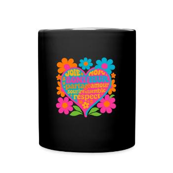 Wert liebt - Tasse einfarbig - Schwarz - Vorne