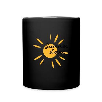Summer Lover – Sonne & gute Laune - Tasse einfarbig - Schwarz - Vorne