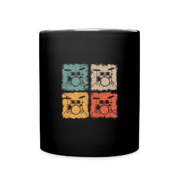 Batterie vintage pour batteurs - Mug uni - noir - Devant