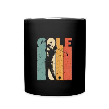 Golfer Abschlag Vintage Golfclub Männer Jungs Golf - Tasse einfarbig - Schwarz - Vorne