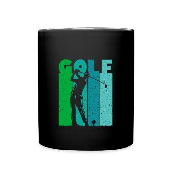 Golf Golfer Tee-Off Männer Jungen Vintage - Tasse einfarbig - Schwarz - Vorne