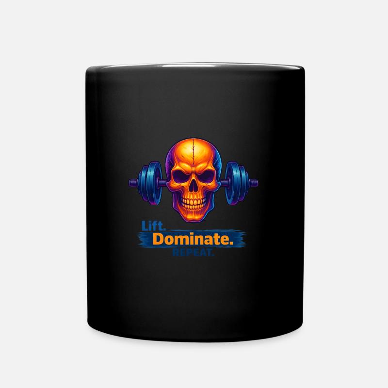 Lift Dominate Repeat - Full Colour Mug - black