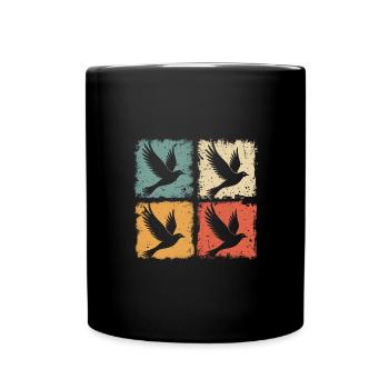 Colombe de la Paix vintage - Mug uni - noir - Devant