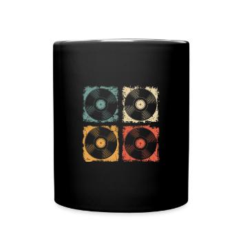 Disque vinyle rétro - LP vintage Vinyle DJ - Mug uni - noir - Devant
