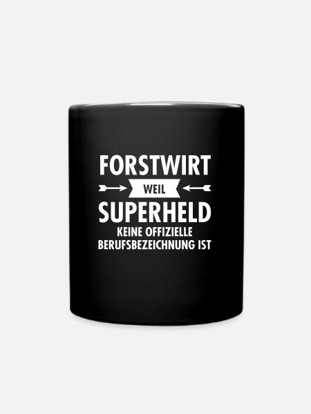 Forstwirt - Superheld - Tasse einfarbig - Schwarz