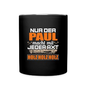 PAUL - Holz - Tasse einfarbig - Schwarz - Vorne