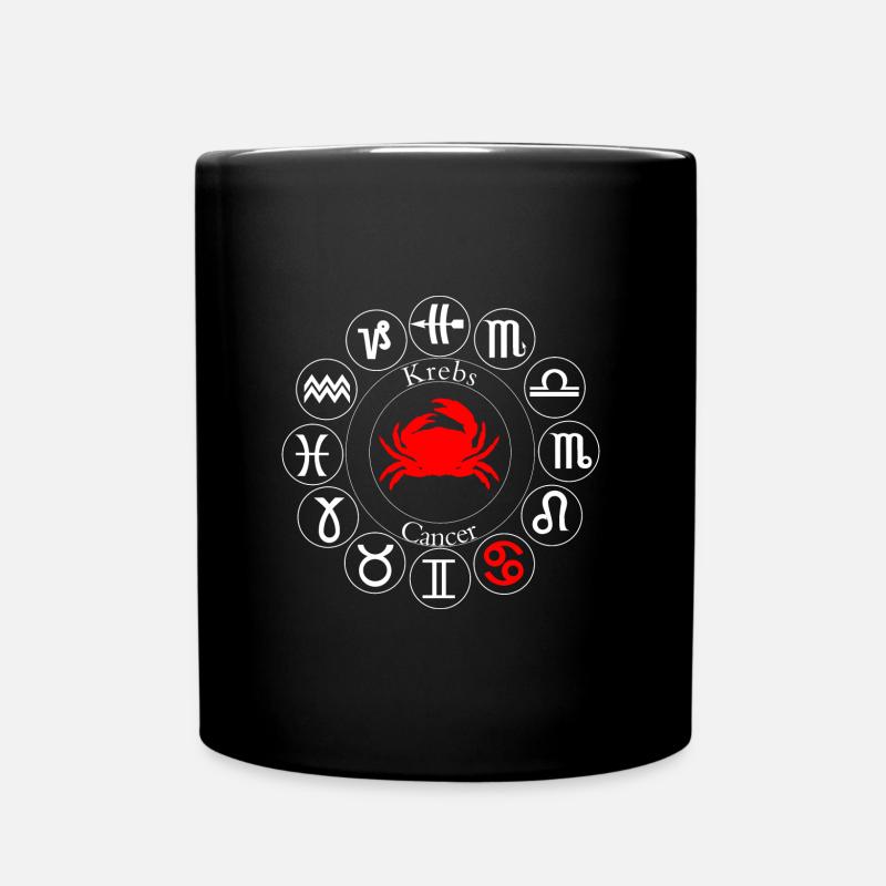 Sternzeichen Krebs - Tasse einfarbig - Schwarz