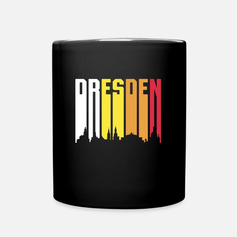 Cadeau rétro Skyline Dresden - Mug uni - noir