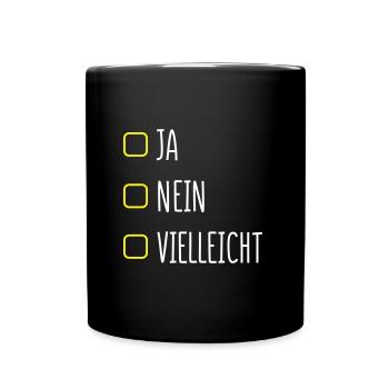 Ja nein ankreuzen - Tasse einfarbig - Schwarz - Vorne