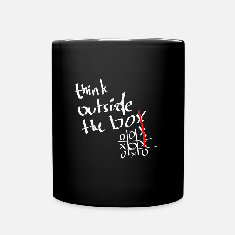think outside the box, Cool Lustig Witzig Lässig - Tasse einfarbig - Schwarz