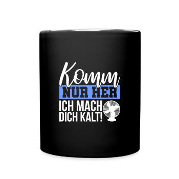 Lustiges Sommer Hitze Ventilator Geschenk - Tasse einfarbig - Schwarz - Vorne