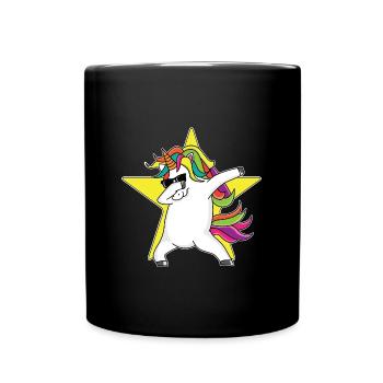 Lustige niedliche betupfende Einhorn-Geschenk-Idee - Tasse einfarbig - Schwarz - Vorne