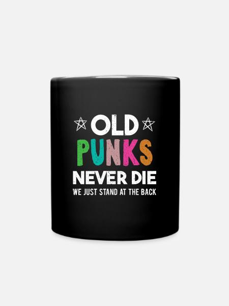 Vieux punks ne meurent jamais cadeau rétro punk des années 80 des années 90 - Mug uni - noir