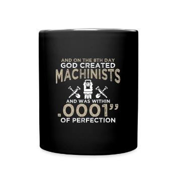 Maschinist, weil Ingenieure Helden zu Geschenk brauchen - Tasse einfarbig - Schwarz - Vorne