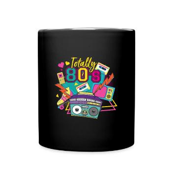 Wie Totally 80er Retro Vintage 1980er Party Geschenk - Tasse einfarbig - Schwarz - Vorne