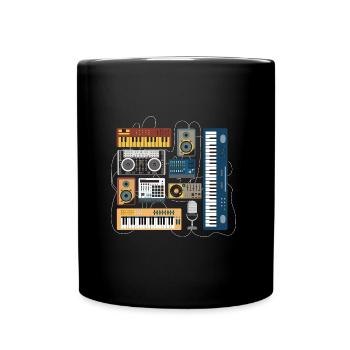 Modular Synthesizer Vintage Dj Mixer Synth - Full Colour Mug - black - Front