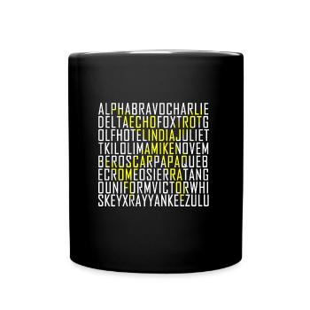 Pilot Aircraft Morse Alphabet Air Traffic Controller Radio - Full Colour Mug - black - Front