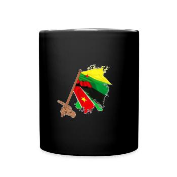 Drapeau de Guadeloupe Martinique Guyane ensemble - Mug uni - noir - Devant
