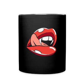 Halloween Bite Lips - Full Colour Mug - black - Front