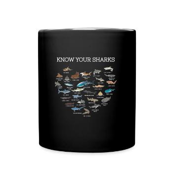 Espèces de requins Sharks Cadeau Biologie marine Océan - Mug uni - noir - Devant